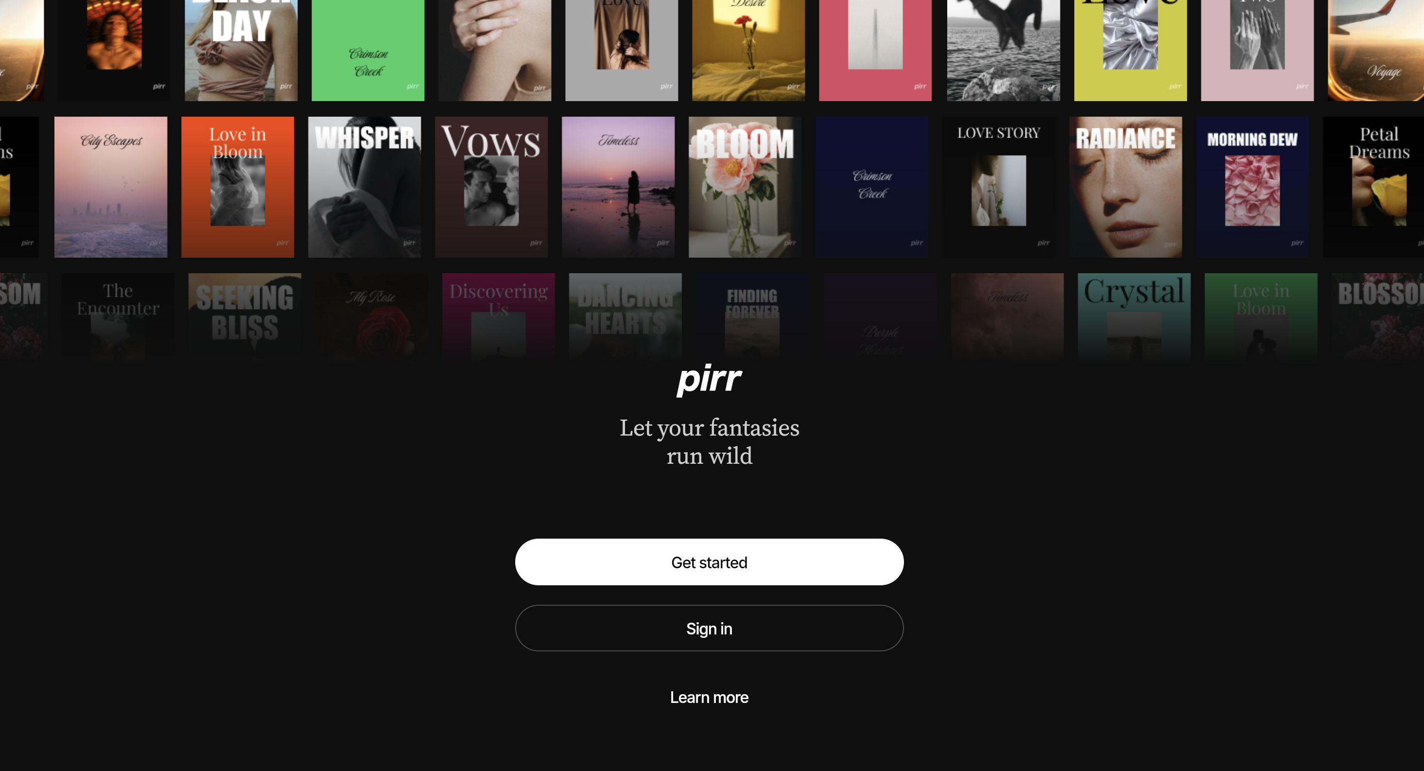 screenshot of pirr ai story generator
